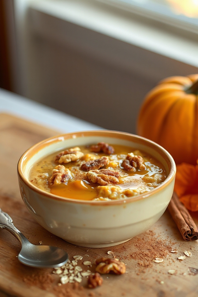 creamy pumpkin spice oatmeal