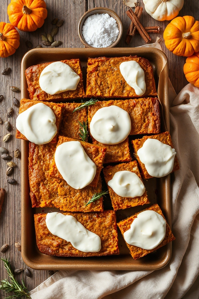 pumpkin bars with frosting