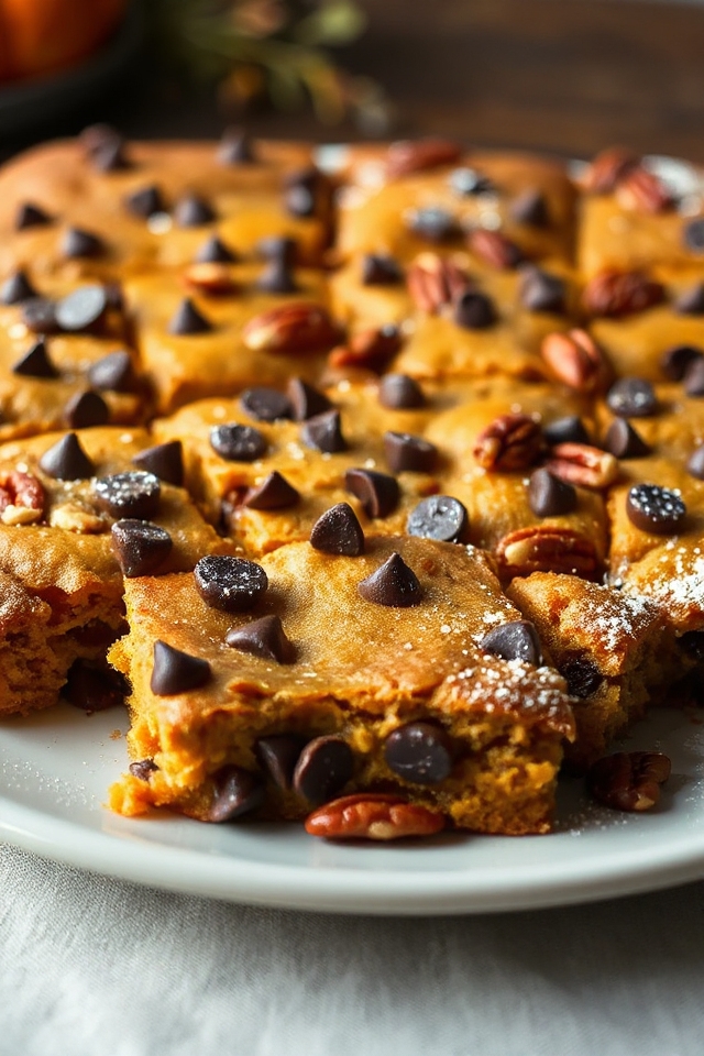 pumpkin blondies baking recipe