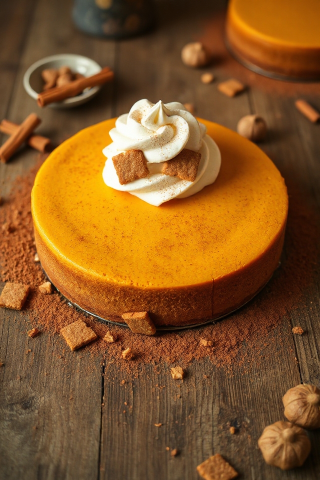 pumpkin cheesecake with gingersnap crust