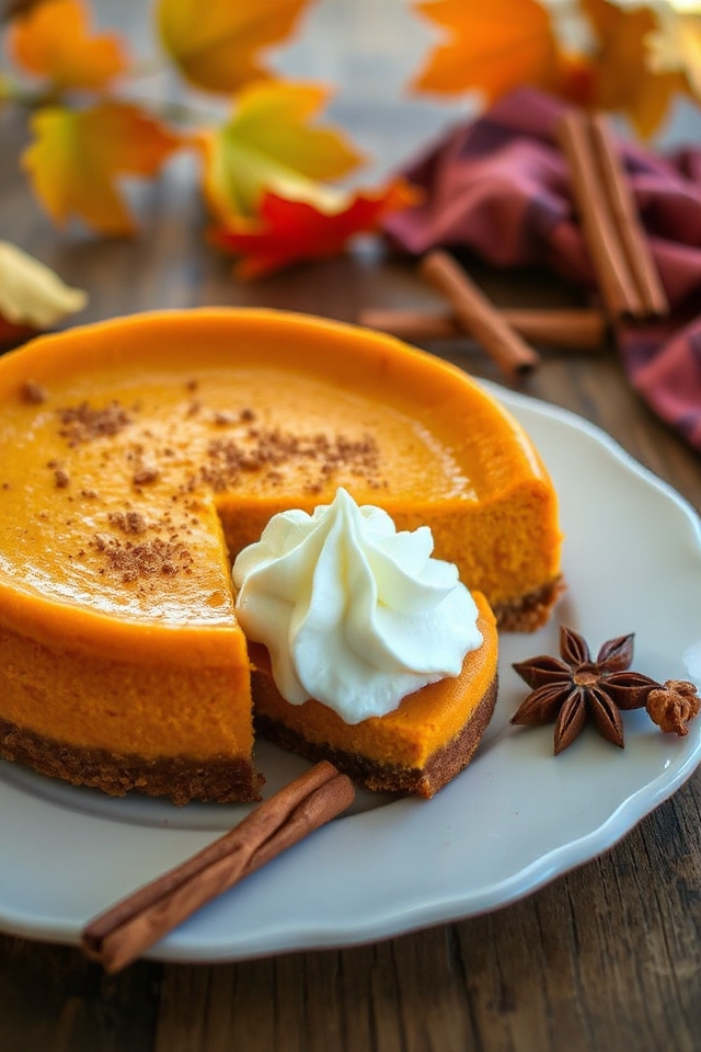pumpkin cheesecake with gingersnap crust