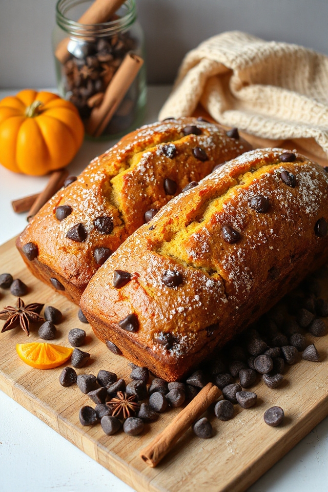 pumpkin chocolate chip bread