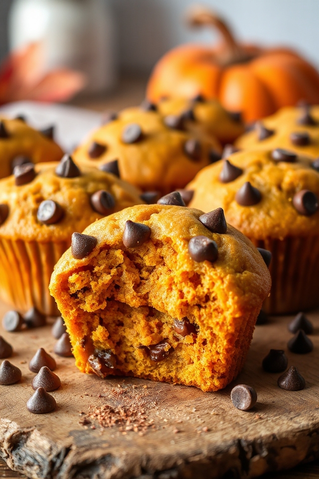 pumpkin chocolate chip muffins