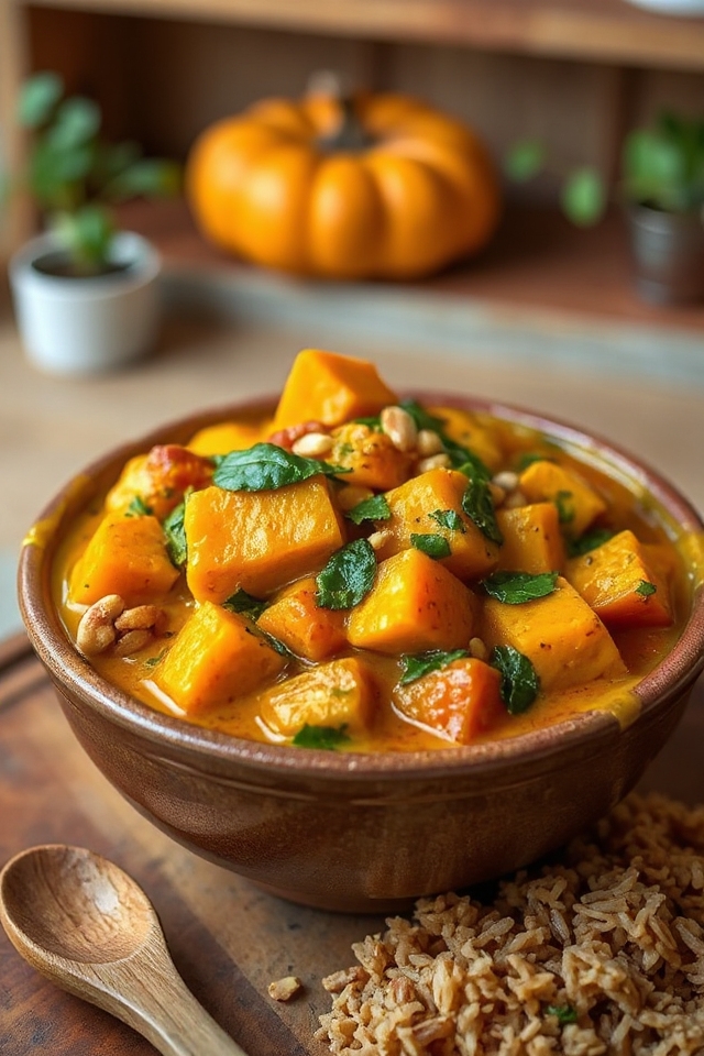 pumpkin curry with rice
