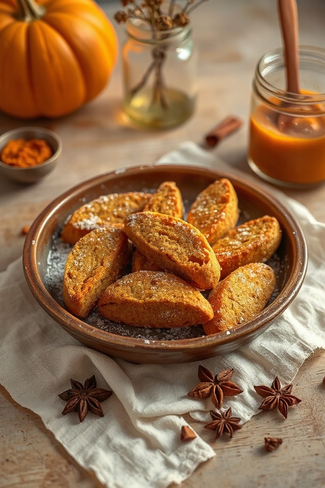 pumpkin flavored crunchy cookies