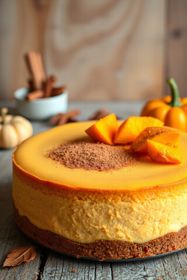 pumpkin pie cheesecake preparation
