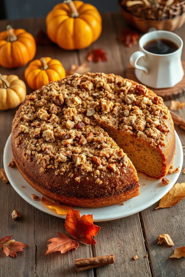 pumpkin streusel coffee cake