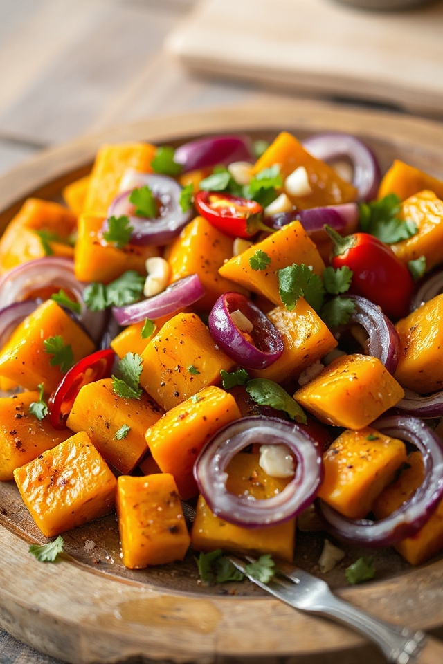 roasted pumpkin salad preparation