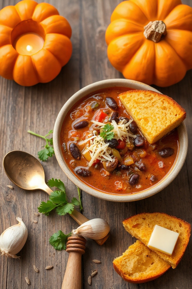 spooky festive chili dish