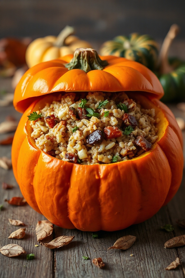 stuffed pumpkin baking process
