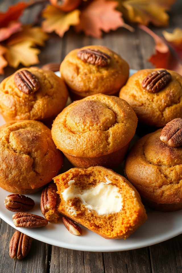 cheesecake filled pumpkin muffins